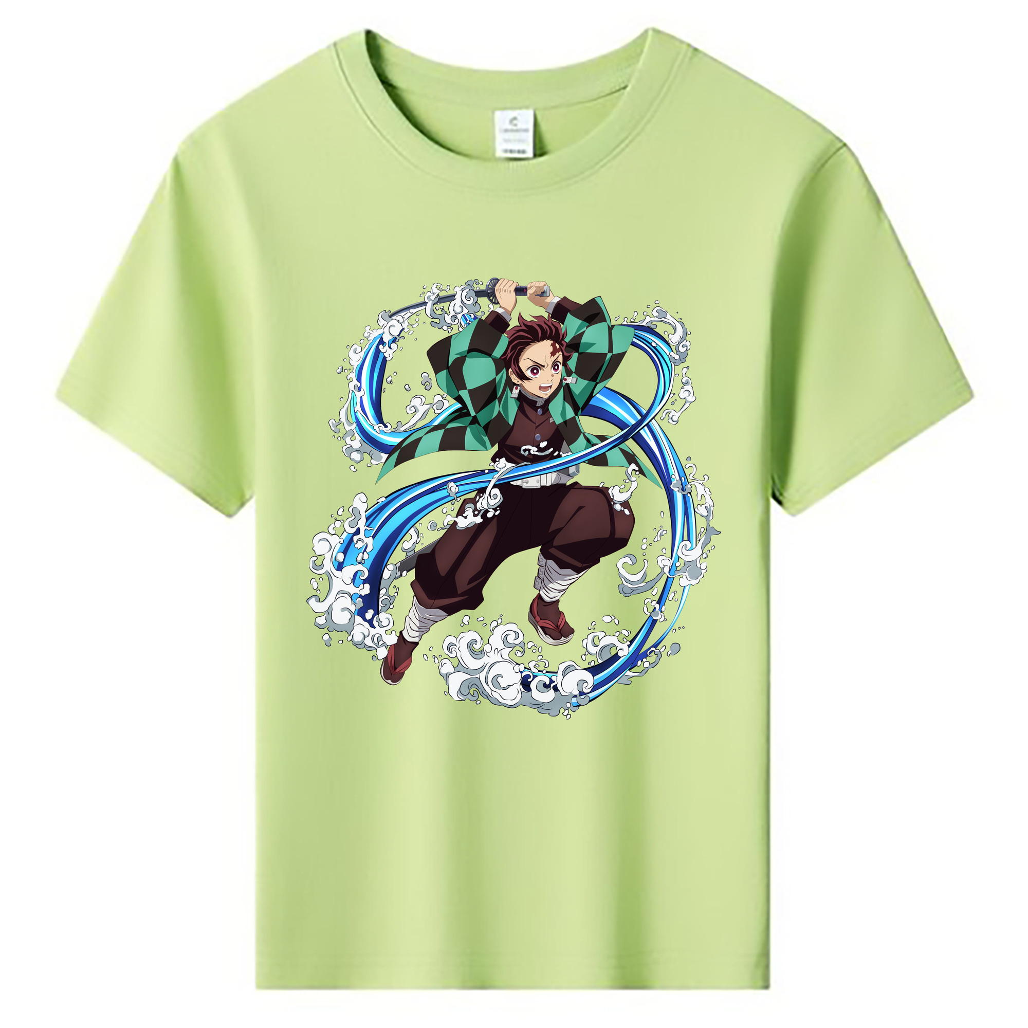 （画像用） 鬼滅の刃 竈門 炭治郎／かまど たんじろう Kamado Tanjirou 綿100％キッズTシャツ（フロントプリント）